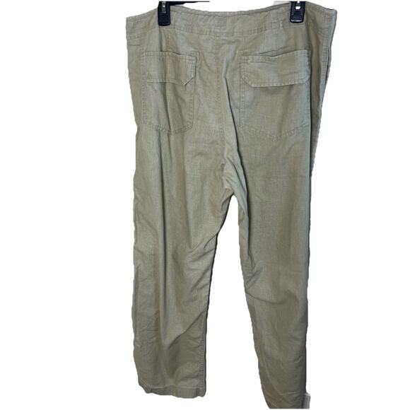 Gap Tan Linen Cotton Pants Mens Size Large Drawstring‎ Beach Resort Lightweight - Picture 3 of 10